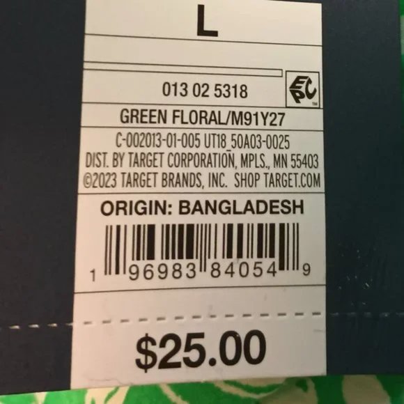 NEW Universal Thread™ Green Floral Women's Puff Short Sleeve Peasant Top - Picture 9 of 11